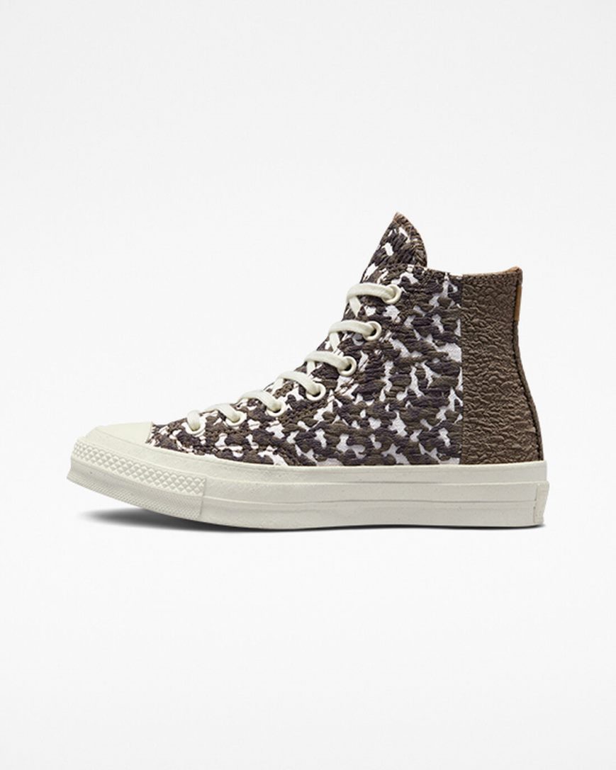 Dámské Boty Vysoké Converse Chuck 70 Split Upper Jacquard Camo Hnědé Tmavě | CZ LJXF68